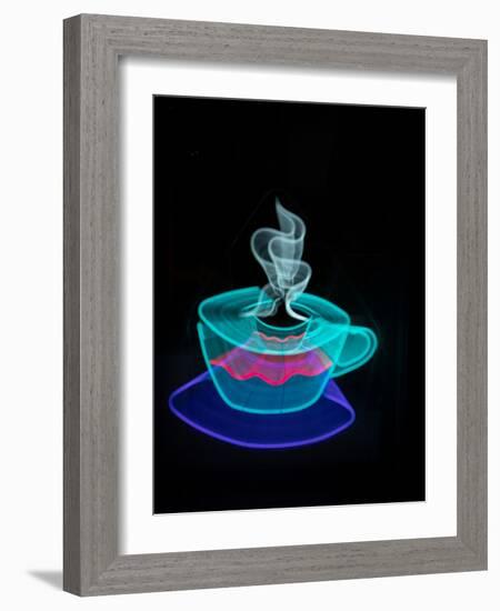 Neon coffee cup sign-Merrill Images-Framed Photographic Print