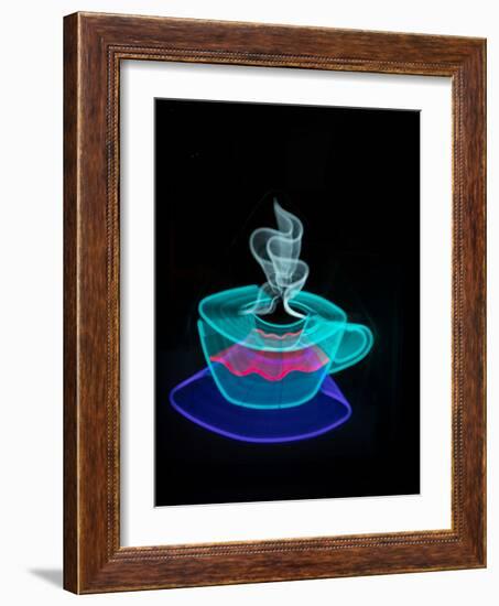 Neon coffee cup sign-Merrill Images-Framed Photographic Print