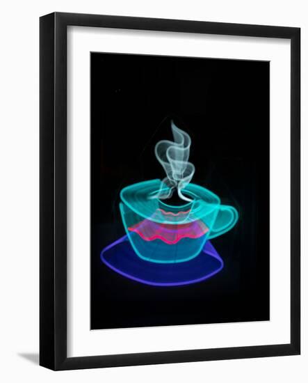 Neon coffee cup sign-Merrill Images-Framed Photographic Print