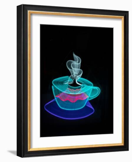 Neon coffee cup sign-Merrill Images-Framed Photographic Print