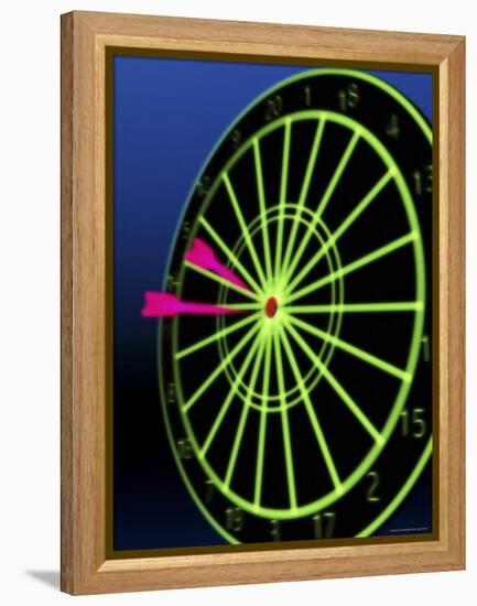 Neon Darts and Dartboard-null-Framed Premier Image Canvas