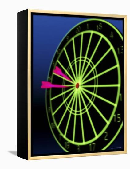 Neon Darts and Dartboard-null-Framed Premier Image Canvas