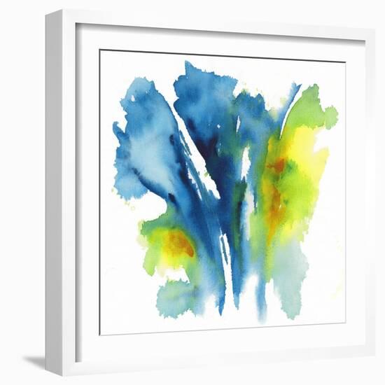 Neon Floral Blue-Joyce Combs-Framed Premium Giclee Print