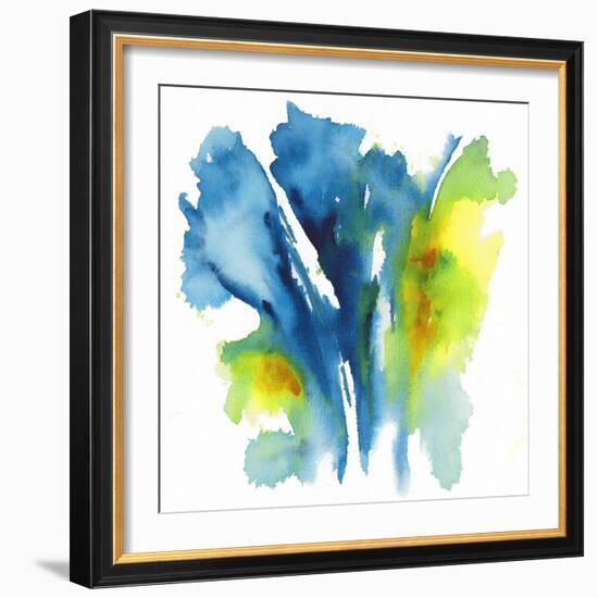 Neon Floral Blue-Joyce Combs-Framed Premium Giclee Print