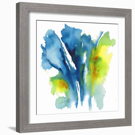 Neon Floral Blue-Joyce Combs-Framed Art Print