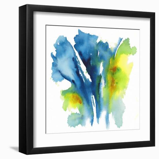 Neon Floral Blue-Joyce Combs-Framed Art Print