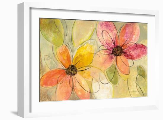 Neon Floral V2-Silvia Vassileva-Framed Art Print