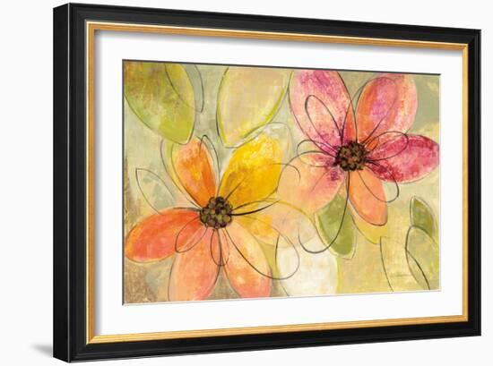 Neon Floral V2-Silvia Vassileva-Framed Art Print