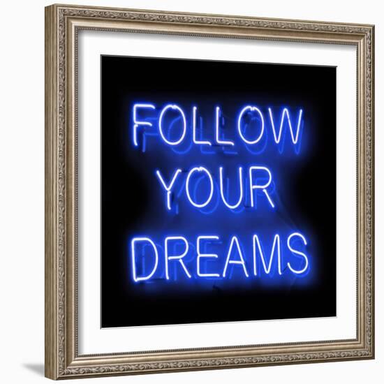 Neon Follow Your Dreams BB-Hailey Carr-Framed Art Print