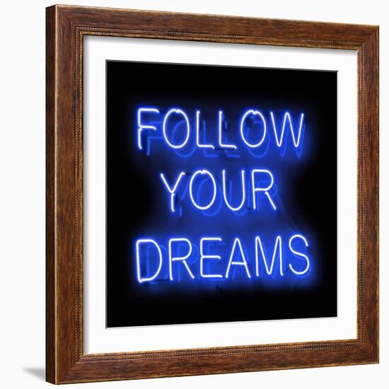 Neon Follow Your Dreams BB-Hailey Carr-Framed Art Print
