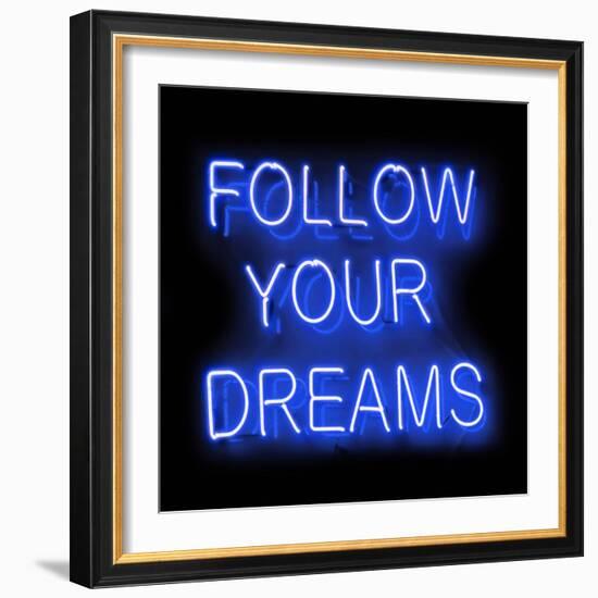 Neon Follow Your Dreams BB-Hailey Carr-Framed Art Print