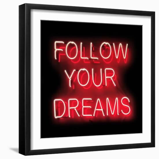 Neon Follow Your Dreams RB-Hailey Carr-Framed Art Print