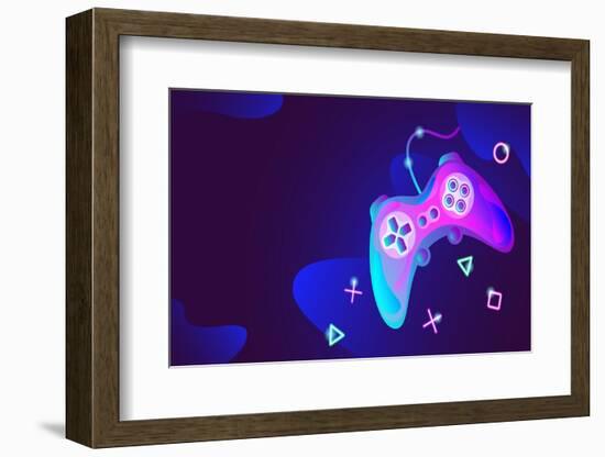 Neon Futuristic Game Controller-Svetlana Krivenceva-Framed Photographic Print