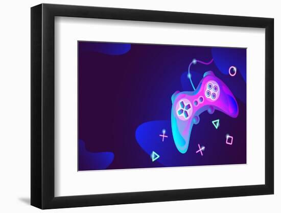 Neon Futuristic Game Controller-Svetlana Krivenceva-Framed Photographic Print