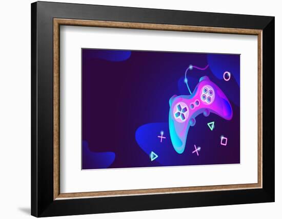 Neon Futuristic Game Controller-Svetlana Krivenceva-Framed Photographic Print