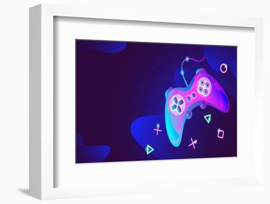 Neon Futuristic Game Controller-Svetlana Krivenceva-Framed Photographic Print