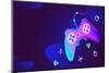 Neon Futuristic Game Controller-Svetlana Krivenceva-Mounted Photographic Print