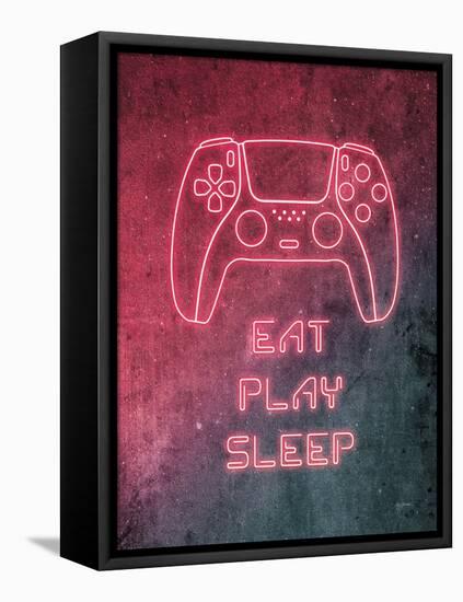 Neon Gamer I Red-Mary Urban-Framed Stretched Canvas