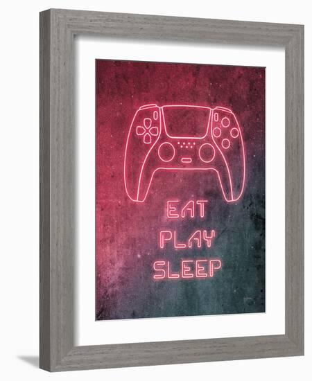 Neon Gamer I Red-Mary Urban-Framed Art Print