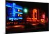 Neon Glow, Ocean Boulevard , Miami Beach-George Oze-Mounted Photographic Print