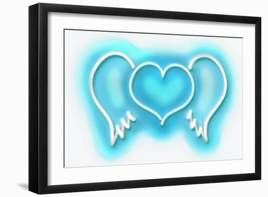 Neon Heart Wings AW-Hailey Carr-Framed Art Print