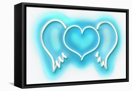 Neon Heart Wings AW-Hailey Carr-Framed Stretched Canvas