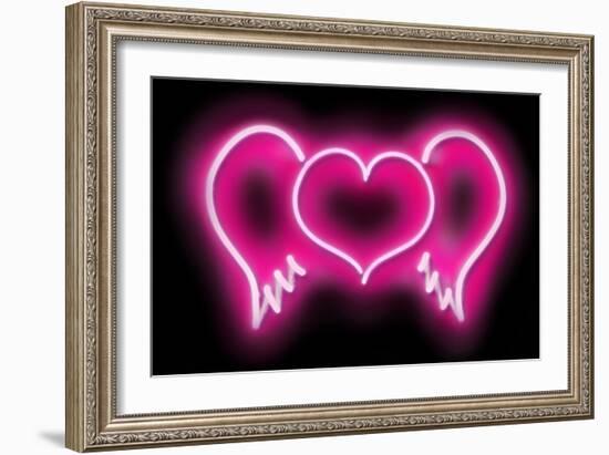 Neon Heart Wings PB-Hailey Carr-Framed Art Print