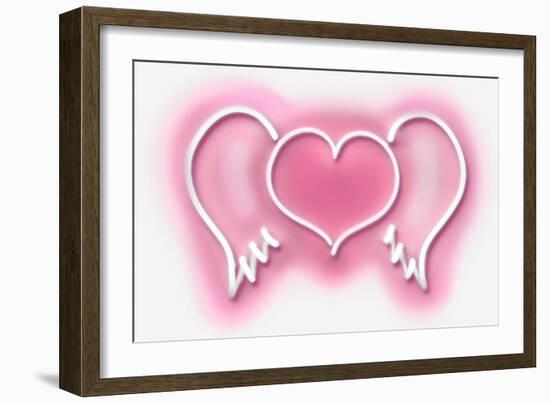 Neon Heart Wings PW-Hailey Carr-Framed Art Print