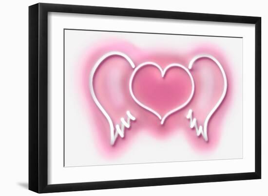 Neon Heart Wings PW-Hailey Carr-Framed Art Print