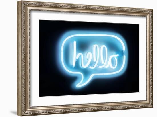 Neon Hello AB-Hailey Carr-Framed Art Print