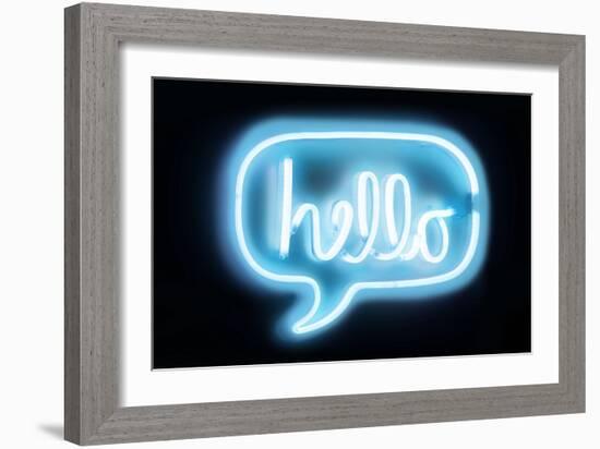 Neon Hello AB-Hailey Carr-Framed Art Print