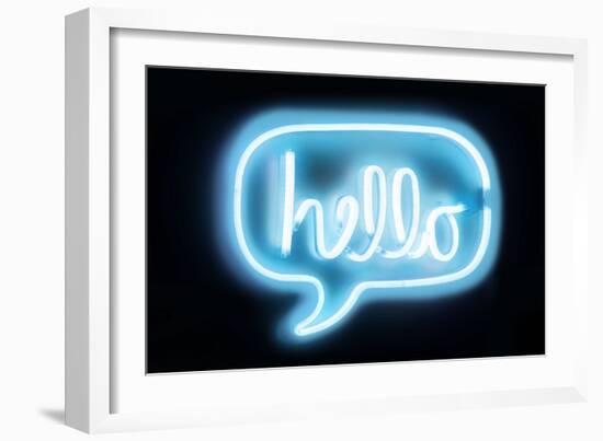 Neon Hello AB-Hailey Carr-Framed Art Print