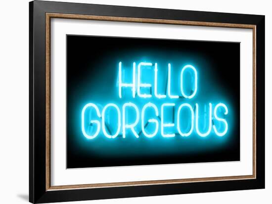 Neon Hello Gorgeous AB-Hailey Carr-Framed Art Print