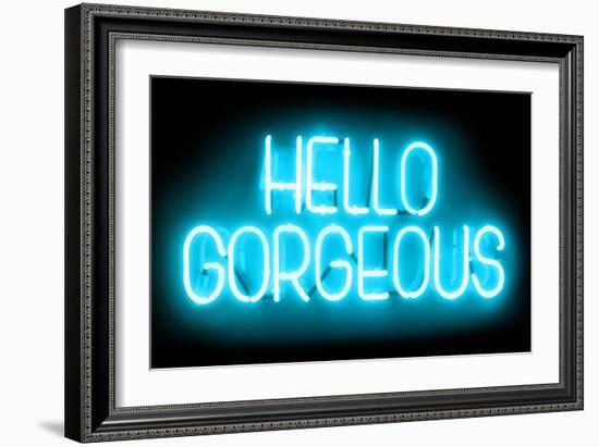 Neon Hello Gorgeous AB-Hailey Carr-Framed Art Print