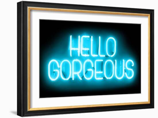 Neon Hello Gorgeous AB-Hailey Carr-Framed Art Print