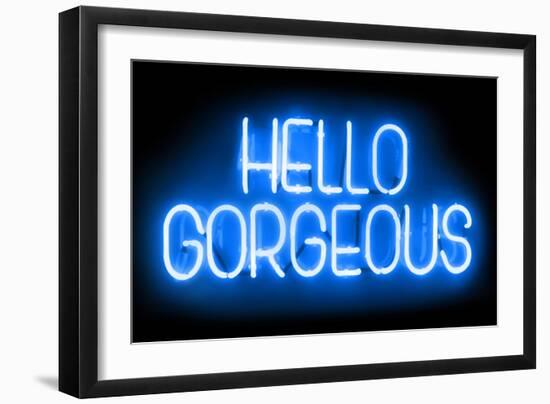 Neon Hello Gorgeous BB-Hailey Carr-Framed Art Print