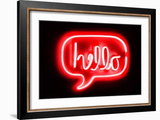 Neon Hello RB-Hailey Carr-Framed Art Print