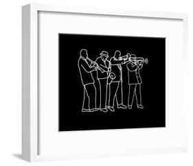 Neon Horn Band New Orleans Style-Rich LaPenna-Framed Giclee Print