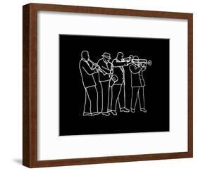 Neon Horn Band New Orleans Style-Rich LaPenna-Framed Giclee Print