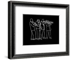 Neon Horn Band New Orleans Style-Rich LaPenna-Framed Photographic Print