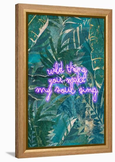 Neon Jungle Typography-Sarah Manovski-Framed Premier Image Canvas