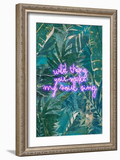 Neon Jungle Typography-Sarah Manovski-Framed Giclee Print