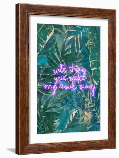 Neon Jungle Typography-Sarah Manovski-Framed Giclee Print