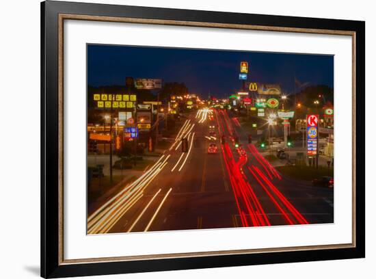 Neon lights along Highway 22 in Central Georgia-null-Framed Photographic Print