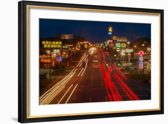 Neon lights along Highway 22 in Central Georgia-null-Framed Photographic Print