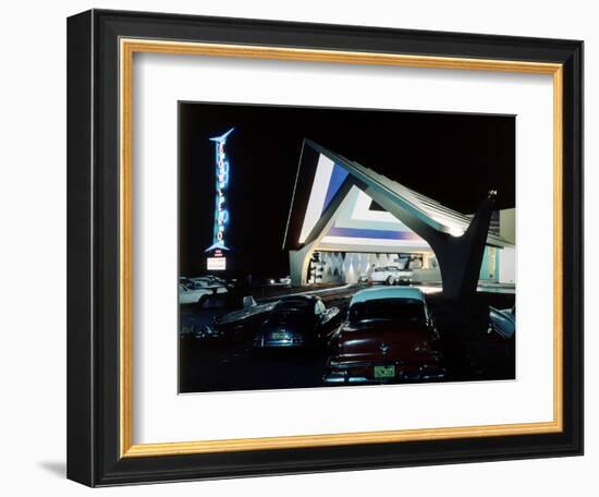 Neon Lights Glowing Outside Bowlero Lanes Bowling Alley, San Diego, California, 1958-Ralph Crane-Framed Photographic Print