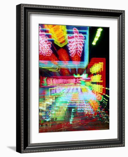 Neon Lights in Jordan and Mong Kok District, Hong Kong, China-Russell Gordon-Framed Photographic Print