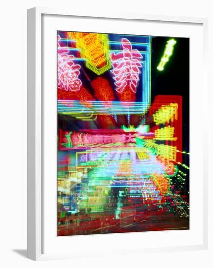 Neon Lights in Jordan and Mong Kok District, Hong Kong, China-Russell Gordon-Framed Photographic Print