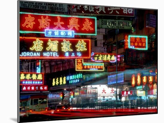 Neon Lights in Jordan and Mong Kok District, Hong Kong, China-Russell Gordon-Mounted Photographic Print