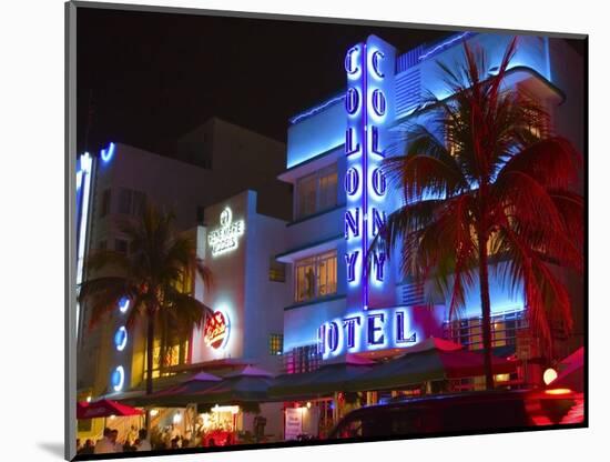 Neon Lights of the Art Deco District,  Miami-George Oze-Mounted Photographic Print